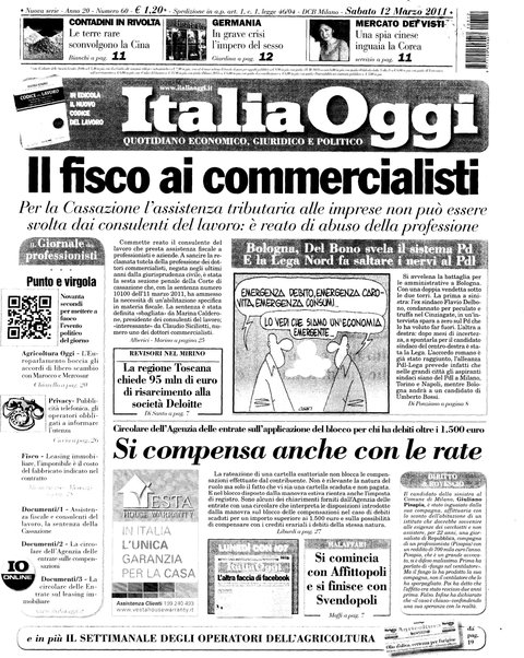 Italia oggi : quotidiano di economia finanza e politica